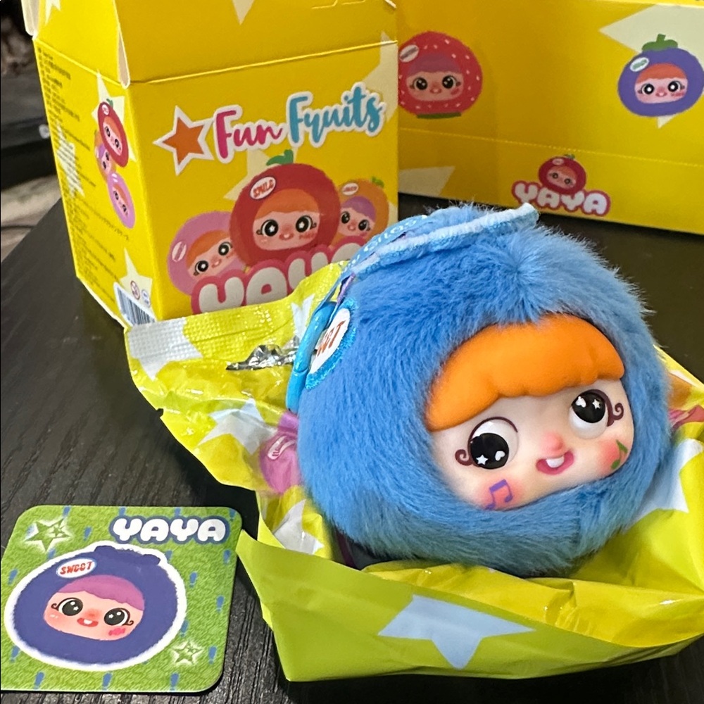 Yaya Fun Fruits Blue/Orange Plush Toy NIB